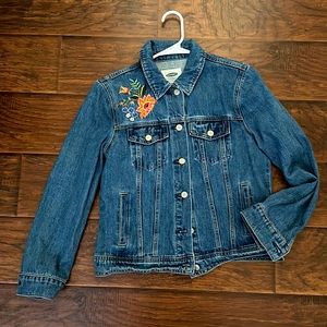 Jean Jacket with floral embroidery